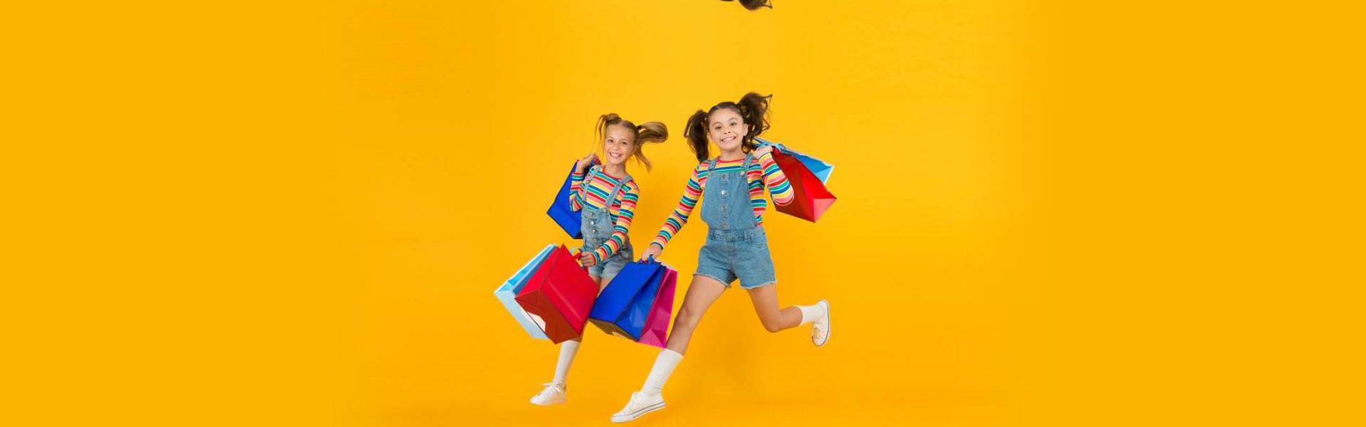 happy kids shopping